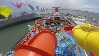 Carnival Magic Drainpipe Waterslide Waterworks [upl. by Manvil]