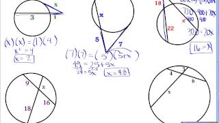 Geometry  106 Find Segment Lengths in Circles [upl. by Antonius]