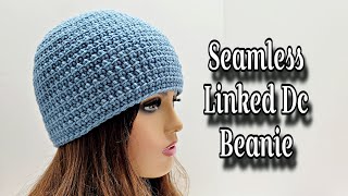 EASY Crochet Seamless Linked Double Crochet Hat for Man or Woman ⭐ [upl. by Zahara973]