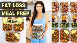 MEAL PREP FOR THE WEEK  super delicious healthy meals for weight loss  grocery list [upl. by Sonafets725]