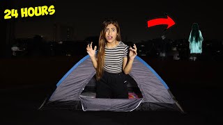 Living on Haunted Terrace for 24 HOURS Challenge😨 gone wrong  Samreen Ali [upl. by Schriever]