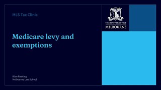 MLS Tax Clinic The Medicare Levy and Exemptions [upl. by Seumas]