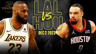 Los Angeles Lakers vs Houston Rockets Full Game Highlights  December 2 2023  FreeDawkins [upl. by Anaihk]