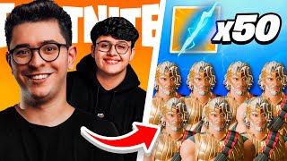 2 YOUTUBERS VS 50 RAIOS NO FORTNITE [upl. by Ainos205]