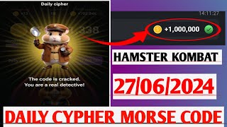 HAMSTER KOMBAT DAILY CYPHER MORSE CODE TODAY 27062024 [upl. by Chrisman]