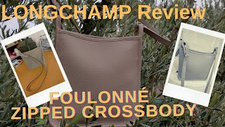 Longchamp Foulonné leather zipped crossbody S in depth review What fits  Wear amp tear [upl. by Beitris]