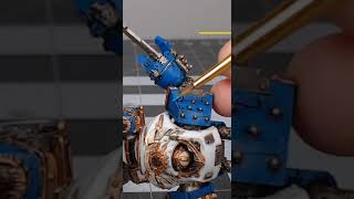 How to Paint World Eaters Blue Armor and Trim warhammer40k paintingminiaturesforbeginners [upl. by Derrej808]