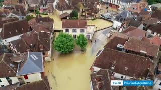 Images drone des inondations à Salies de Béarn 13 juin 2018 [upl. by Slotnick]