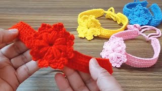 very easy and beautiful crochet headband for baby  headband banane ka tarika 💯 Rscrafts13 [upl. by Mortensen]