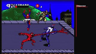 SpiderMan and Venom Maximum Carnage  Live Playthrough Genesis [upl. by Ennayd729]