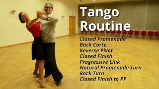 Tango Routine  Closed Promenade Back Corte Reverse Pivot [upl. by Annabella]