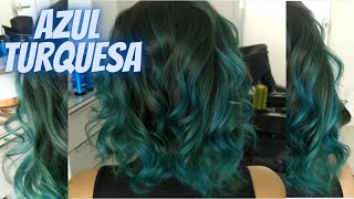 Cabelo Azul Turquesa Passo a Passo Saíra Azul Kamaleão💙 azulturquesa [upl. by Llezniuq434]