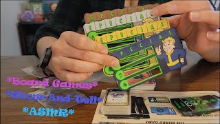 Board Games ShowAndTell ASMR SoftSpoken Cards Paper Portal Fallout Shelter Simpsons Clue [upl. by Jorin]