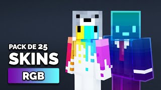 🚥 25 SKINS RGB para MINECRAFT [upl. by Nedearb305]