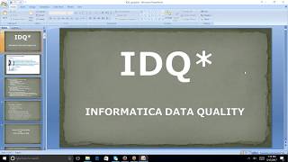 Informatica data quality tutorial videos  Overview of IDQ  Different Data Quality Tools [upl. by Nylave]