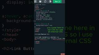 CSS Coding 101 10 Create Link Button Style using CSS csstutorial shortsfeed [upl. by Averat]