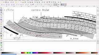 Dessin technique avec inkscape  coupe géologique [upl. by Isola]