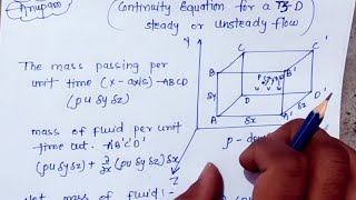 Continuity Equation for 3D flow [upl. by Nola18]