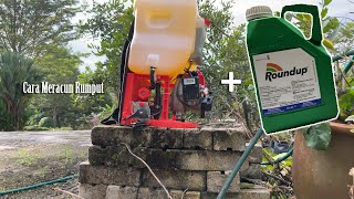 Cara Meracun Rumput  Racun Roundup  Jet Sprayer Okazawa 20L [upl. by Wootan]