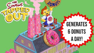 The Simpsons Tapped Out  Lard Lad Donut Factory Generates 6 Donuts a Day [upl. by Draw688]