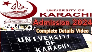 Karachi University Admission 2024 Complete Details Video Fees  Eligibility CriteriaClosing Merit [upl. by Egduj]