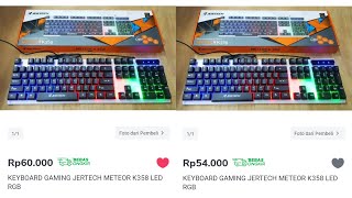 Review  Unboxing Keyboard Gaming Jertech Meteor K358 60 Ribuan [upl. by Isle]