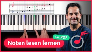 Noten lesen lernen am Klavier für Anfänger  PDF [upl. by Atiana]