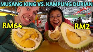 FIRST TIME trying durian in Malaysia Searching for the best durian Musang King [upl. by Cochard178]