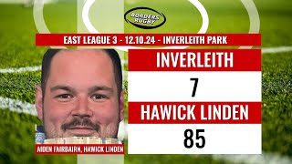 INVERLEITH v HAWICK LINDEN  EAST LEAGUE 3  POST MATCH REACTION  AIDEN FAIRBAIRN  121024 [upl. by Ayar]