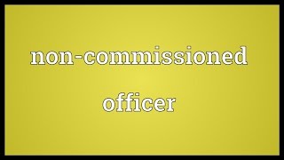 Noncommissioned officer Meaning [upl. by Silvano]