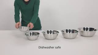 Mixing Bowl JoyJolt Stainless Steel Set of 6 Bowls 5qt Large to 05qt Small Metal Bowl Kitchen [upl. by Aillimac55]