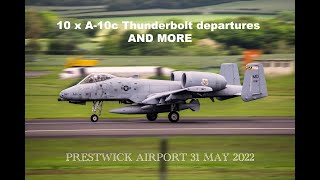 A10c Thunderbolt 2  more traffic Prestwick Airport 31 May [upl. by Norrek631]