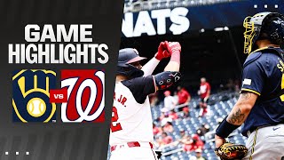 Brewers vs Nationals Game Highlights 8424  MLB Highlights [upl. by Onia]