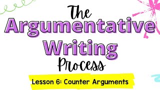 Argumentative Writing Unit  Lesson 6 Counter Arguments [upl. by Netsrak]