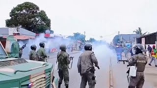 Clashes as postelection violence escalates in Mozambique [upl. by Llenrrad]