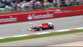 Alonso Mowing the grass Formula One 2010 Silverstone British Grand Prix in HD [upl. by Ainolloppa]