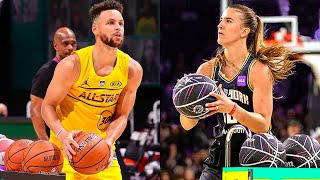 Steph Curry ThreePoint Contest Preview ⭐ Steph vs Sabrina 2024 [upl. by Denney]