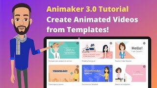 Animaker Tutorial 30  How to create animated videos using templates [upl. by Langdon171]