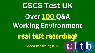 CSCS Card UK  CSCS Test 2023  CSCS Test for Green Card  cscscard  06 working environment [upl. by Rozele]