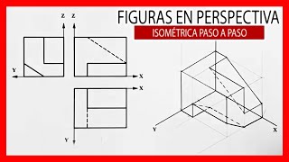 ⚙️ Perspectiva ISOMETRICA a partir de las VISTAS ⚡ Figuras en isométrico 05 [upl. by Feliks]