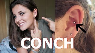 CONCH PIERCING  my experience amp aftercare [upl. by Cinemod]