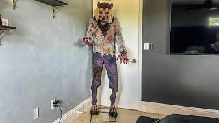 Morris Costumes 2014 Halloween Lurching Cursed Werewolf Animatronic Review morriscostumes scary [upl. by Nahaj]