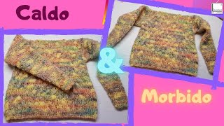 TUTORIAL maglia bimba alluncinetto quotTweetyquot  TUTTE LE TAGLIE [upl. by Ennairak]