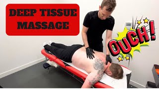 BACK PAIN DEEP TISSUE MASSAGE [upl. by Adine]