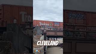 Cleveland  Train Heading West On Overpass cleveland train overpass 216 trains ohio shorts [upl. by Roye184]