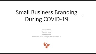 Small Business Branding During COVID19 [upl. by Warfourd]