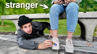 Customizing Strangers Shoes in Public… [upl. by Latyrc352]