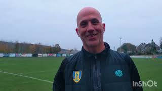 Mark Fretwell talks after the 52 win over Barnsley Town [upl. by Accever]