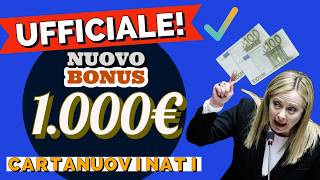 🔴 UFFICIALE❗️ Nuovo Bonus da 1000€ in Legge di Bilancio 2025 Carta dei Nuovi Nati [upl. by Aleel701]