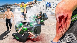 ACCIDENTE en SANTORINI con GERO ARIAS🤕 NOS PERSIGUEN PERROS  Parkour [upl. by Bonni326]